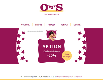 Beispiel Webdesign Textilreinigung